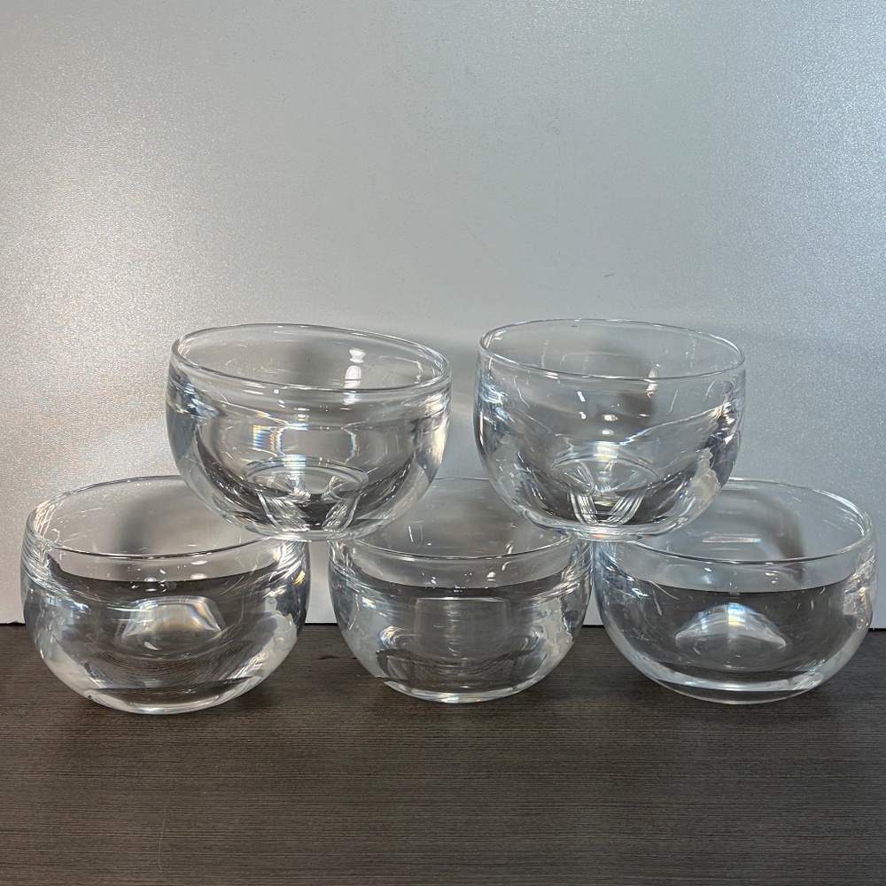 Lot / SET of 5 STEUBEN 7931 or 7877 Crystal Glass Finger Bowl Bowls 4" x 2.5"